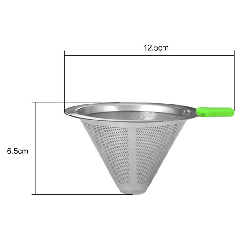 YAKAMOZ Pour Over Coffee Filter, Stainless Steel with Double Layer Fine Mesh Micro Filter, Portable & Paperless Permanent Coffee Dripper Cone (1-2 Cups) - NewNest Australia