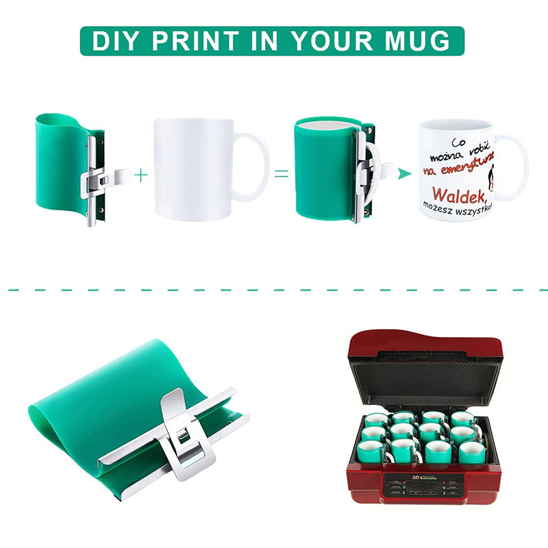 WER 3D Mug Transfer Sublimation Silicone Mug Wrap Mug Mold 11OZ Cup Clamp Fixture for Printing Mugs 1 Count (Pack of 1) - NewNest Australia