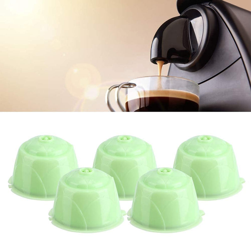 OKBY Coffee Capsule Set,5Pcs Food Grade Reusable Coffee Capsule Filter Coffee Machine Accessories Fit for Dolce Gusto - NewNest Australia