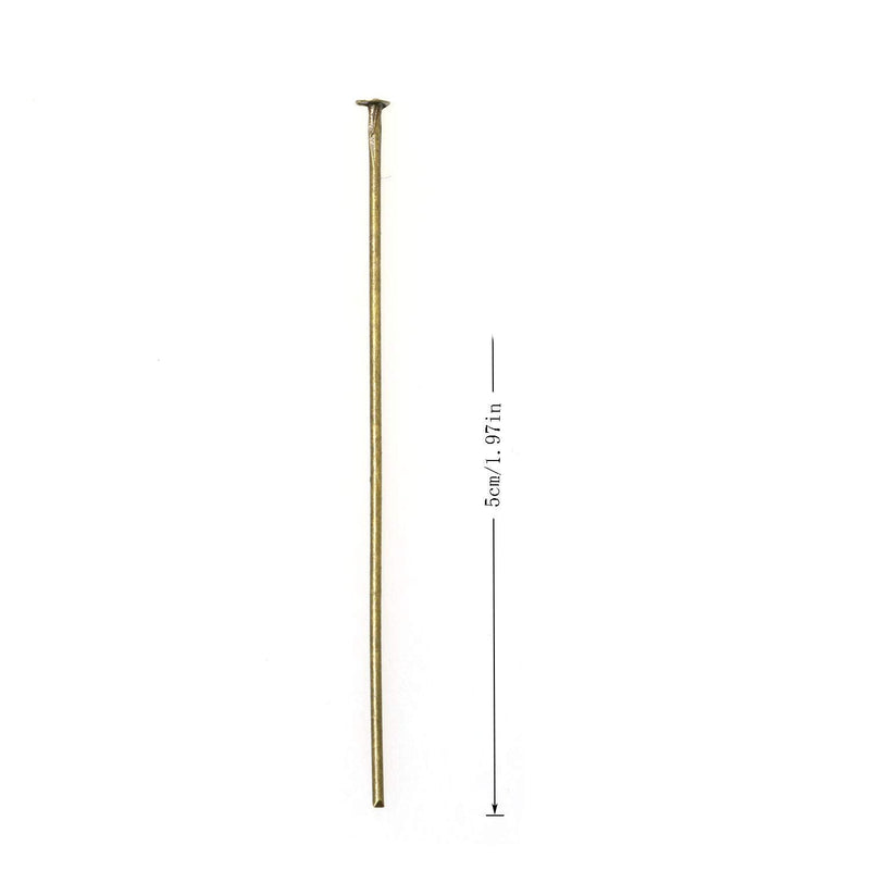 RLECS 220pcs 50mm Flat Head Pins, 2 Inch Iron Headpins for DIY Jewelry Making, Bronze - NewNest Australia