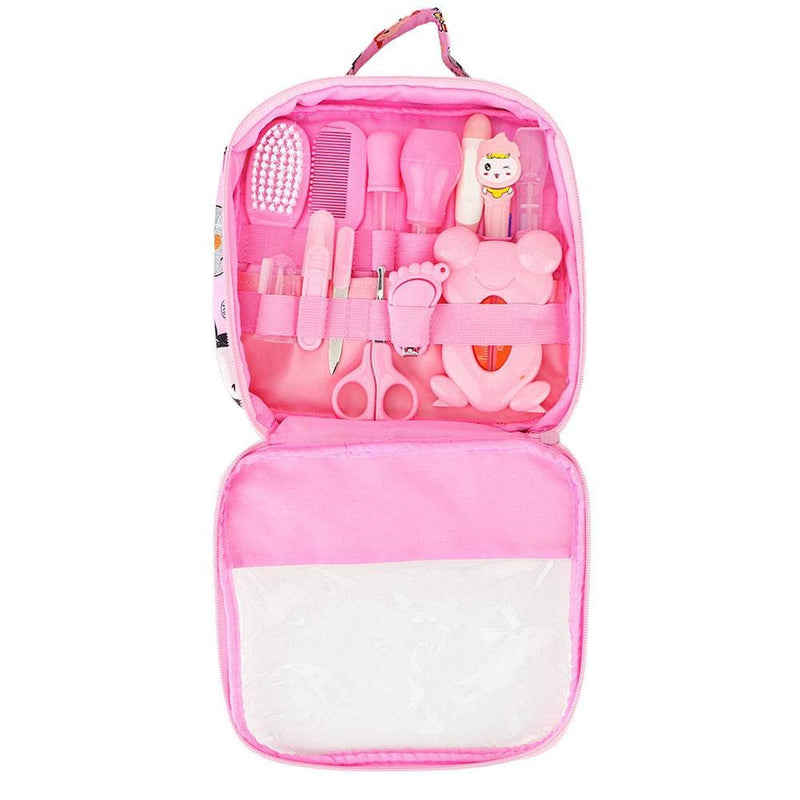 Baby Nail Care Kit, 13PCS Deluxe Health and Grooming Kit Nail Care Set Personal Daily Cleaning Care Tool Bag for Infants Newborns Kids Boys and Girls(Pink) - NewNest Australia