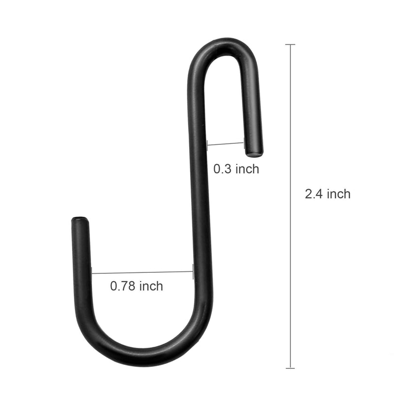 NewNest Australia - 30 Pack Esfun Heavy Duty S Hooks Black S Shaped Hooks Hanging Hangers Pan Pot Holder Rack Hooks for Kitchenware Spoons Pans Pots Utensils Clothes Bags Towels Plants … 