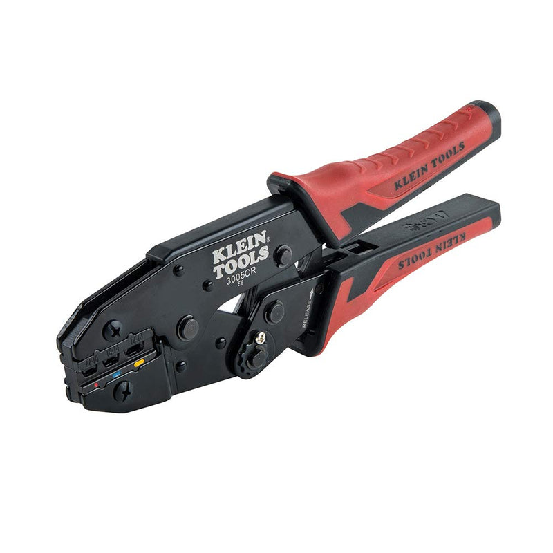 Klein Tools 3005CR Wire Crimper Tool, Ratcheting Insulated Terminal Crimper for 10 to 22 AWG Wire - NewNest Australia