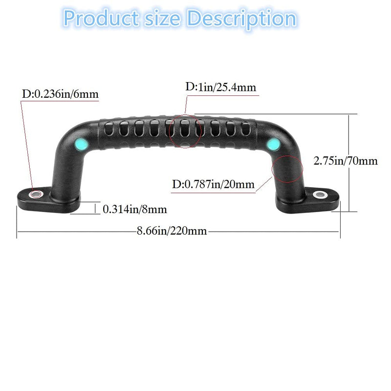 Dakzhou 2 Luminous Playground Safety Handles, Sturdy Swing Sets Safety Grab Toys, Jungle Gymnastics and playroom Ladder Handles, Door Handles, bunk Bed Handles (Black) - NewNest Australia