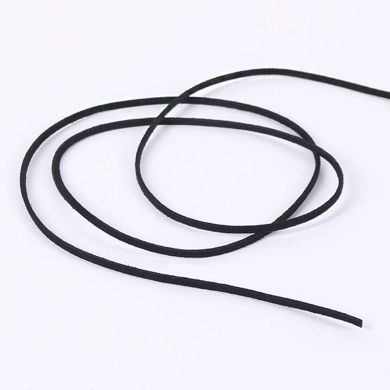 Tenn Well 2.6mm Suede Cord, 100 Yards Flat Faux Leather Lace Cord for Necklaces, Bracelets, Jewelry Making, Beading and DIY Crafts (Black) Black 2.6mm x 100 yards - NewNest Australia