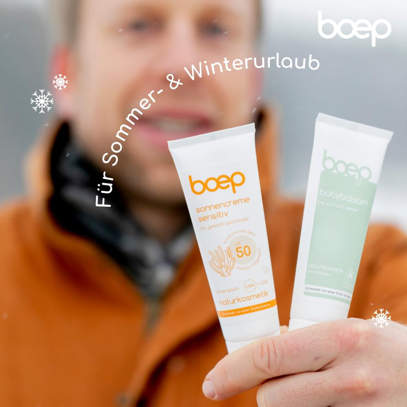 boep Sunscreen Sensitive SPF50 | For face & body | Sun protection for babies, children & adults | Mineral sunscreen for beach or ski winter holidays | Vegan natural cosmetics (50ml) - NewNest Australia