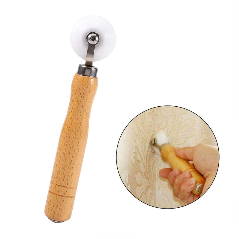 Yosoo Internal External Corner Wallpaper Seam Roller Natural Wood Handle Seamed Home Wall Paper Decorating Hand DIY Tool - NewNest Australia