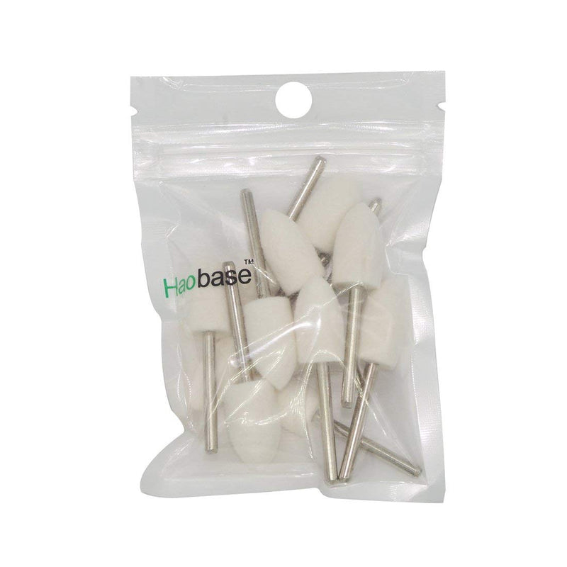 Haobase 12Pcs Mandrel Mounted White Conical Felt Point Polishing Tool - NewNest Australia