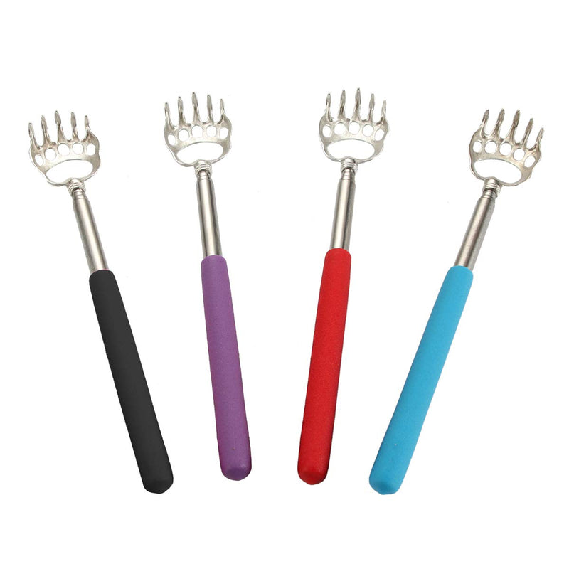 (4-Pack) Plazuria Portable Extendable Telescopic Bear Claws Metal Back Scratchers/Hand Massager/Backslap with Rubber Handles - NewNest Australia