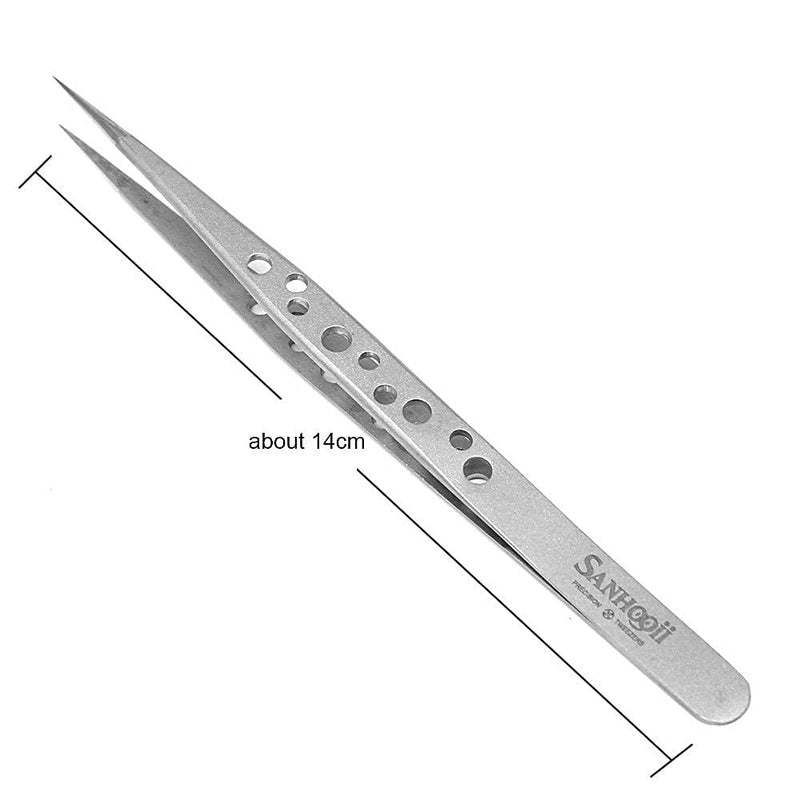 4 Pieces Sanhooii Tweezers Set, 4 Pieces, Anti-Static Stainless Steel, Precise Esd Tweezers, 2 Straight, 2 Curved For Repair Tools For Electronics, Jewelry Making, Industry, Grip Silver - NewNest Australia
