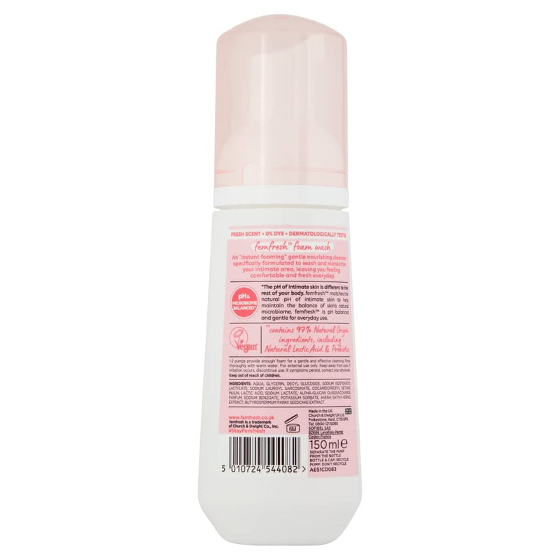 Femfresh Nourish Moisturisation & Comfort Daily Intimate Foam Wash – Gentle Feminine Hygiene Shower Foam with Shea Butter & Oat Milk Extracts – pH Balanced, Soap Free – 150ml - NewNest Australia