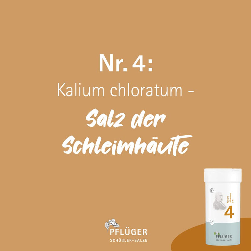 PFLÜGER Schüßler Salts No. 4 Potassium chloratum D6-400 tablets - The salt of the mucous membranes - gluten-free - NewNest Australia
