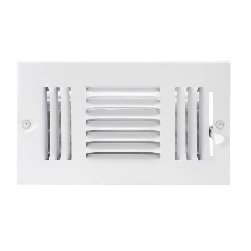 EZ-FLO 61658, White Three-Way Sidewall/Ceiling Register, 8 inch (W) x 4 inch (H) Opening, 8" x 4" 8" x 4" - NewNest Australia