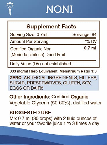Noni Alcohol-Free Liquid Extract, Organic Noni (Morinda citrifolia) Dried Fruit (2 FL OZ) 2 Fl Oz (Pack of 1) - NewNest Australia