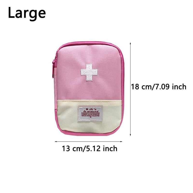 2 Pieces Emergency Storage Bag, Empty Medicine Bag, Travel Medicine Storage Bag, First Aid Kit Empty Bag, for Emergencies at Home, Office, Travel, Hiking, Camping (Blue, Pink) Large - NewNest Australia