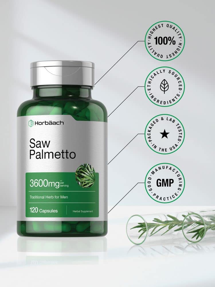 Saw Palmetto Extract | 120 Capsules | Gluten Free | from Saw Palmetto Berries | by Horbaach - NewNest Australia