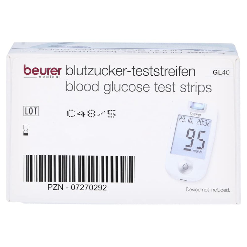 Beurer blood sugar test strips (for use with GL 40), 50 pieces - NewNest Australia