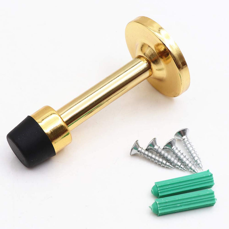 ECREW 2Pcs Door Stopper Rubber Bumper Tip Mounted Built in Door Doorstop Gold - NewNest Australia