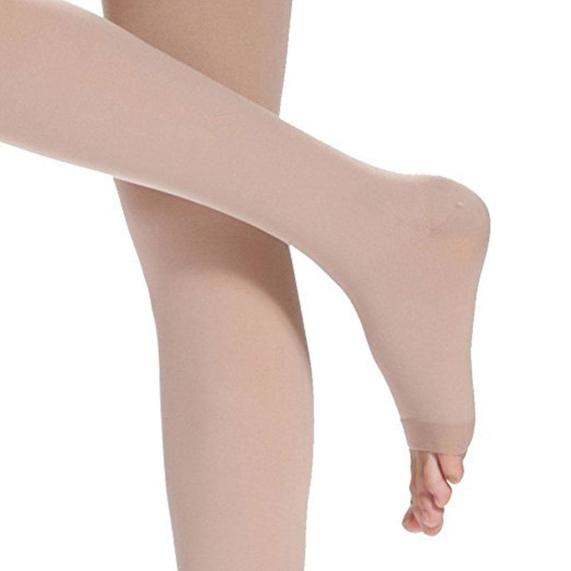 PEDIMEND Compression Thigh Highs Open Toe Stockings (1PAIR – 2PCS) - Anti-Fatigue Slimming Compression Socks - Best Leg Support for Varicose Vein Treatment/Swollen Legs - Unisex - (Beige) Beige - NewNest Australia