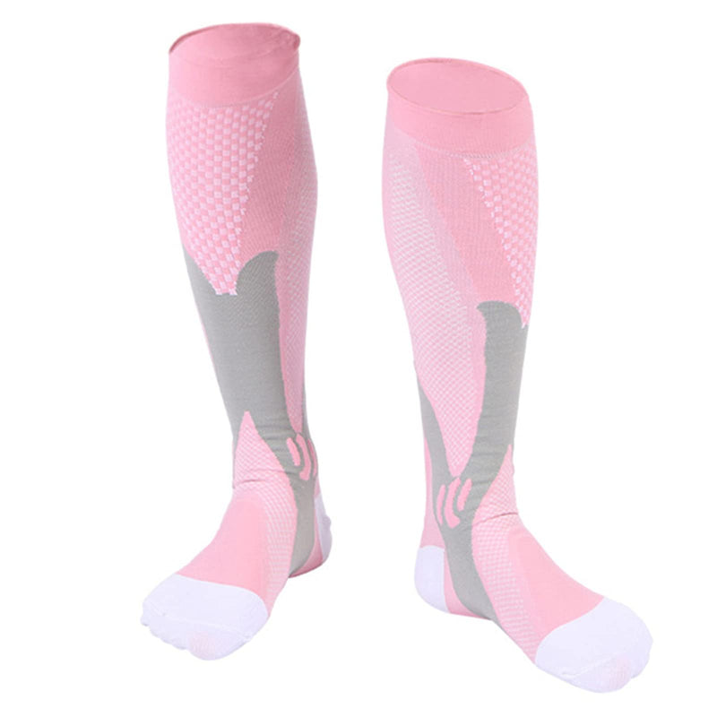 feifanshop Sports compression stockings, support stockings, travel stockings, knee socks, thrombosis stockings, compression stockings, compression socks for women and men, pink L/XL (EU 40-43) - NewNest Australia
