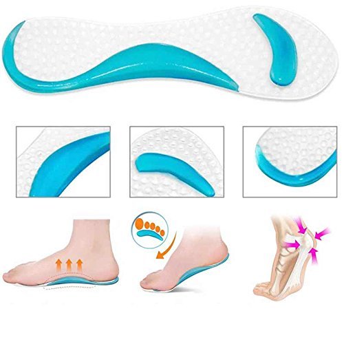 PEDIMEND Silicone Gel Arch Support Insoles (1PAIR) - Relieve Pain from High Arch/Plantar Fasciitis/Flat Feet - Antiskid Flat Foot Correction Massage Shoe Pad - Unisex - Foot Care - NewNest Australia