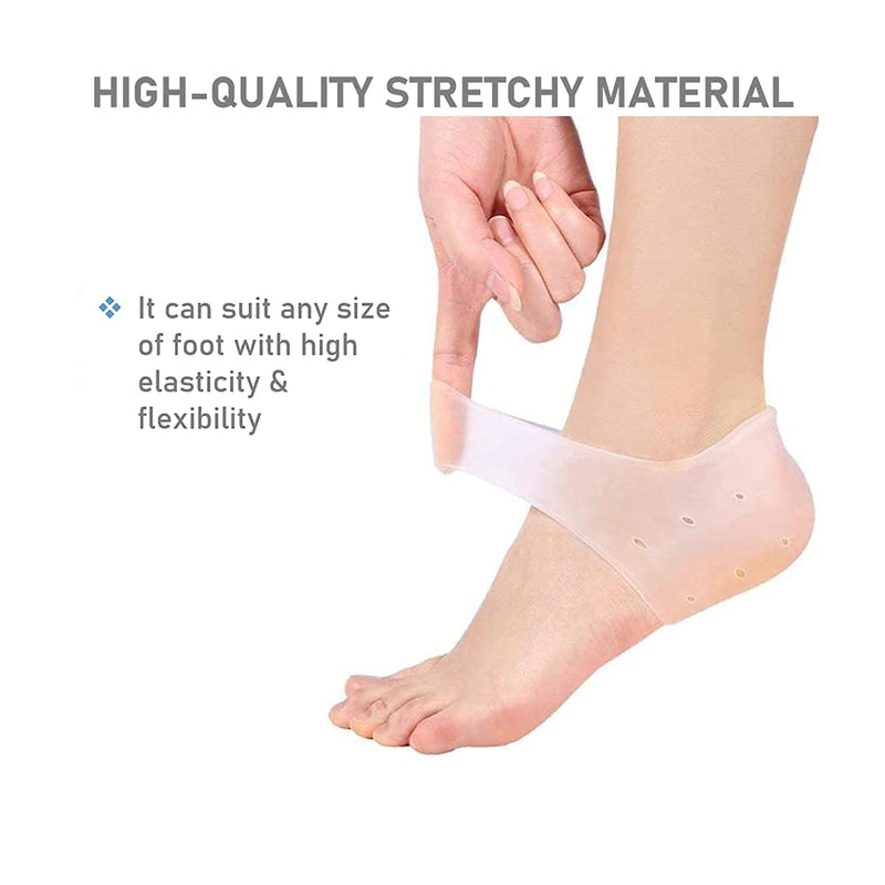 VivoFoot 2 Pairs of Gel Heel Protectors, Plantar Fasciitis Insoles, Pure Silicone Cushion, Relieves Heel Pain and Cracked Heels 4 Pieces (Pack of 1) - NewNest Australia