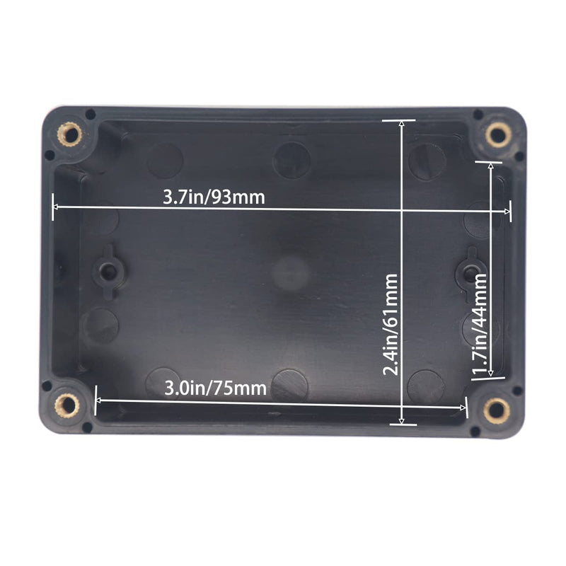 YETLEBOX Watertight Junction Box, IP67 Waterproof Project Box Durable ABS Plastic Electronic Enclosure Case for DIY Electrical Project Black 3.94" x 2.68" x 1.97"(100 x 68 x 50 mm) 2Pcs 3.94" x 2.68" x 1.97" 2Pcs - NewNest Australia