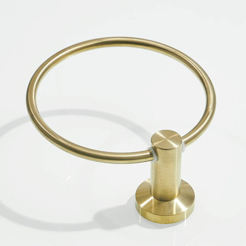 BATHSIR Gold Towel Ring, Towel Holder for Bathroom Round Hand Brushed Gold Towel Rack Wall Mount Stainless Steel - NewNest Australia