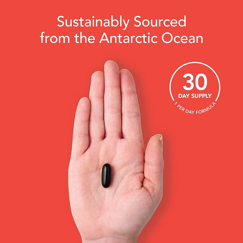 Antarctic Krill Oil 1000mg (Per Softgel) with Omega-3s EPA & DHA + Astaxanthin & Phospholipids | IKOS 5-Star Certified & Non-GMO Verified (30 Liquid softgels) 30 Count 1,000mg - NewNest Australia