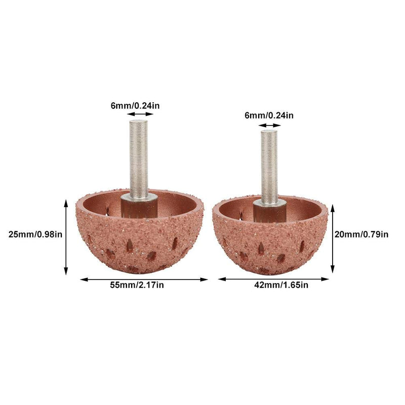 2PCs Tungsten Carbide Buffing Wheels of Different Sizes, Tungsten Steel Bowl Type Tire Repair Grinding Head Rotary Tools with 6mm Shank - NewNest Australia