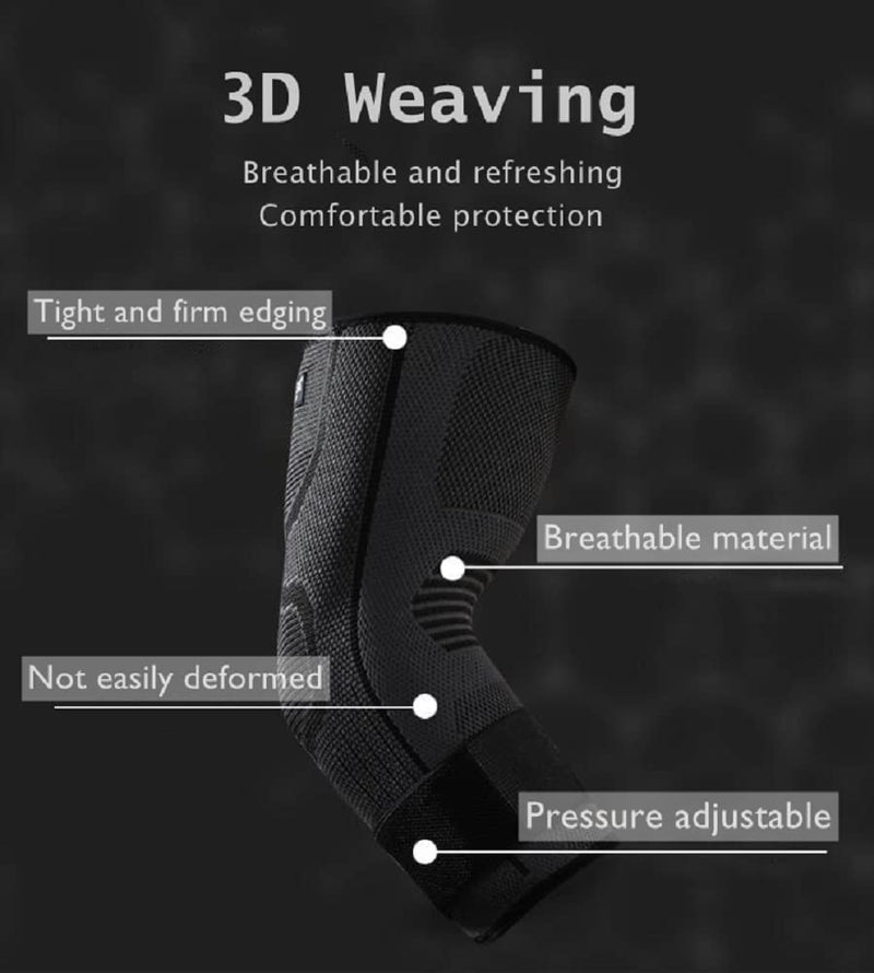 Solo Actfit Breathable Elbow Support With Velcro Fastening, Elbow Brace Adjustable, Compression Arm Supports For Tendonitis, Golf, Tennis, Weightlifting (Black X Single, L/Xl) - NewNest Australia