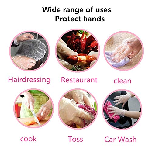 Disposable Food Prep Gloves - 500 Piece Plastic Food Safe Disposable Gloves, Food Handling, One Size Fits Most (500 PCS） - NewNest Australia