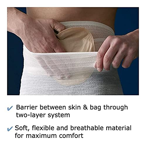 Corsinel Pack Of 3 Stomasafe Classic Two-Layer Abdominal Bandage With Light Support For Fixing The Ostomy Bag ‚Îç Belly Band For Easy Donning And Unhindered Access To The Stoma, White, L - NewNest Australia