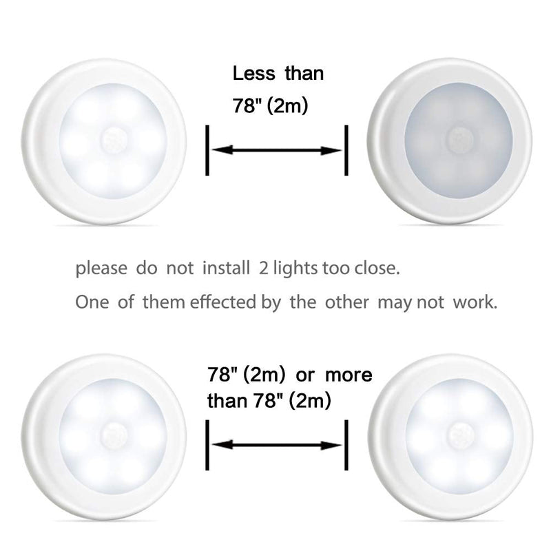 Novelty Place [Super Bright] LED Motion Sensor Lights - Cordless Battery Powered Built-in Magnets Optional Sticky Pads - Motion Sensing Bathroom Hallway Closet Nightlight - Pack of 3 - NewNest Australia