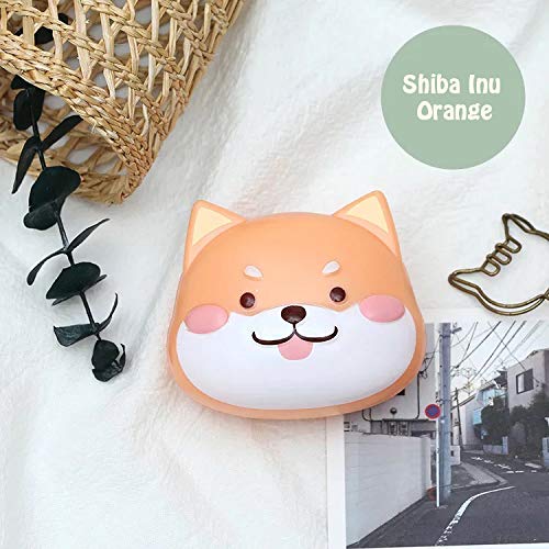 Entonic Contact Lens Case Cute Shiba Inu Design Contact Lens Box With Mirror Tweezers, Portable Contact Lens Holder Storage Container Eye Care Kit For Home And Travel (Orange), Orange - NewNest Australia