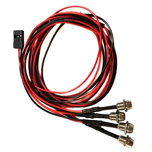 ShareGoo 4Leds LED Light Headlights Taillight Kit Accessories Compatible with Traxxas HSP Tamiya Redcat RC4WD Axial SCX10 RC Car Truck Tank Crawler(2 Red +2 White) - NewNest Australia