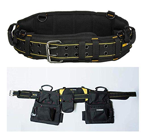 MeloTough Padded Electrician Tool Belt Tradesman Pro Padded Tool Belt With Back Support Heavy Foam Padding Carrying Handle,4 Suspenders D ring hook - NewNest Australia