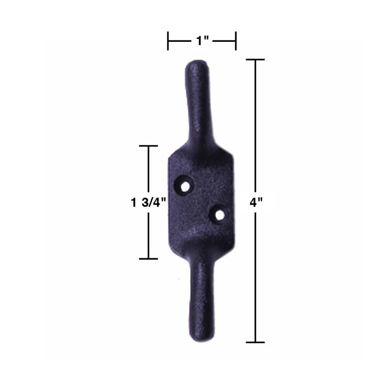 NewNest Australia - 4 Window Hooks Black Wrought Iron Cleat Hook Set of 4 | Renovator's Supply 