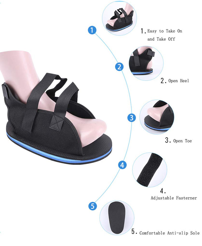 Surgical Plastered Shoes with Adjustable Strap, Medical Open Toe Plaster Cast Shoes Broken Foot Rehabilitation Shoes Post-Op Foot Fracture Recovery Slippers Surgery Recovery Gypsum Shoes Protector M 27CM - NewNest Australia