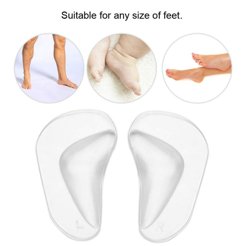 Silicone Orthotic Insoles, 2 Pairs/Set Orthotic Gel Feet Foot Arch Support Cushion Shoe Insoles Pads Flat Feet Plantar Fasciitis Insole Relieves Pain & Reduces Pressure for Men&Woman (Transparent) Transparent - NewNest Australia