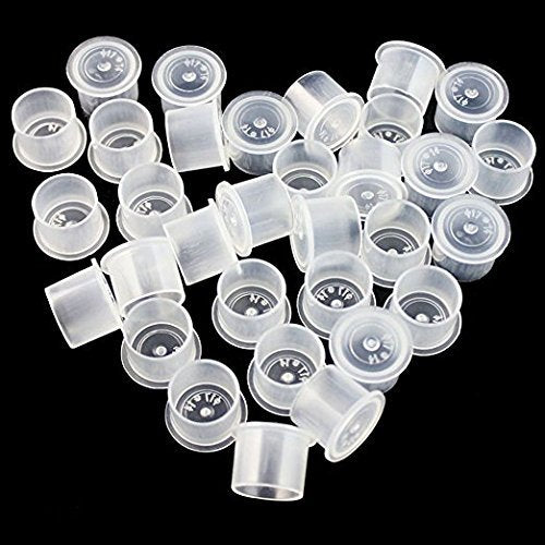 Tattoo Ink Caps-Yuelong 300pcs Tattoo Ink Cups With Base White, Mixed Sizes #11 Small #14 Medium #17 Large for Tattoo ink,Tattoo Supplies,Tattoo Kits 300 Piece Assortment - NewNest Australia