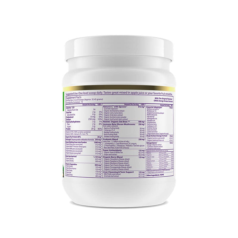 Paradise Herbs Protein & Greens | Keto | Paleo | Vegan Friendly | Organic Alkalizing Juice Powders | Nature's C | Berries | Veggies | Probiotics | Adaptogens 15 Servings (16 oz) - NewNest Australia