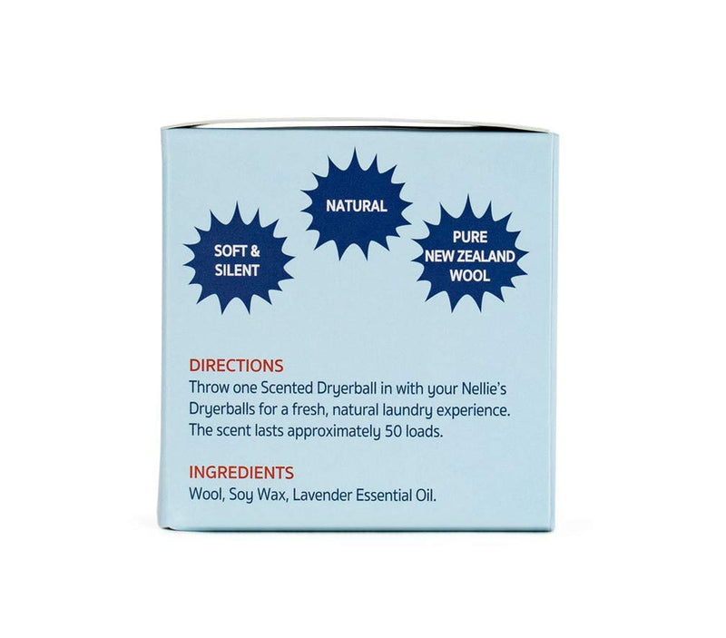 Nellie's Scented Wool Dryerball - Lavender Scented - Made with 100% Pure New Zealand Wool and Lasts Approximately 50 Drying Loads - Silent in Your Dryer! - NewNest Australia