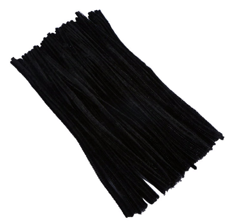 Black Pipe Cleaners 200 Pieces Chenille Stems for DIY Art Decorations Creative Craft (6 mm x 12 Inch) black - NewNest Australia