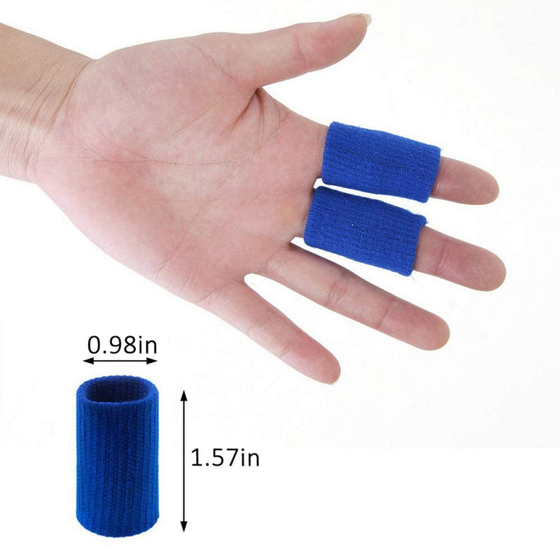 20 PCS Finger Sleeves Protectors, Sport Finger Sleeves Finger Splints Thumb Finger Brace Support Elastic Thumb Sleeves for Relieving Pain Arthritis Trigger Finger(Blue Black) Blue,black - NewNest Australia
