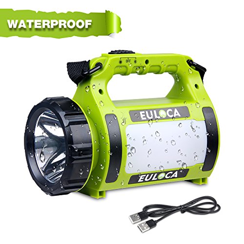 EULOCA Rechargeable CREE LED Spotlight, 2600 mAh Power Bank Multi Function Camping Lantern Big Flashlight, Waterproof Searchlight for Hurricane Emergency, Hiking, Home and More 2600mah - NewNest Australia