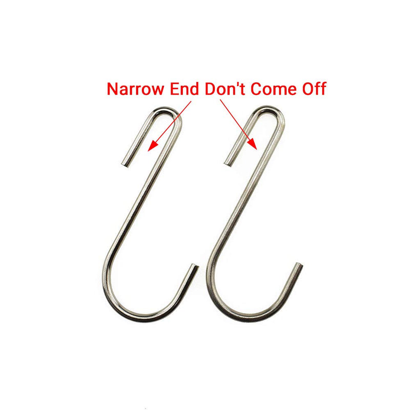 NewNest Australia - LQJ Pro Large S Hooks Anti-Rust Hang Iron Cast Pots and Pans from Wire Rack Shelf Narrow End Don't Come Off 7 Pack 3.7" Length Solid Metal Hang Tools Kitchenware Belt Handbag in Closet Pantry Garden 