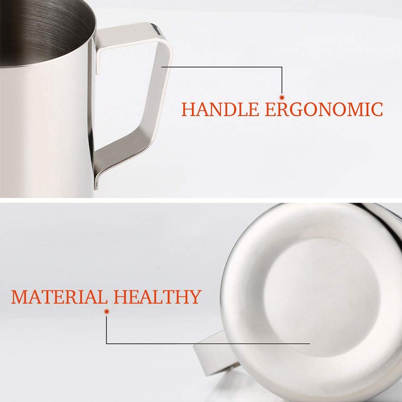 Milk Coffee Frothing Pitcher with Thermometer 600ml Stainless Steel Coffee Pitcher for Espresso Machines, Latte Cappuccino Art - NewNest Australia