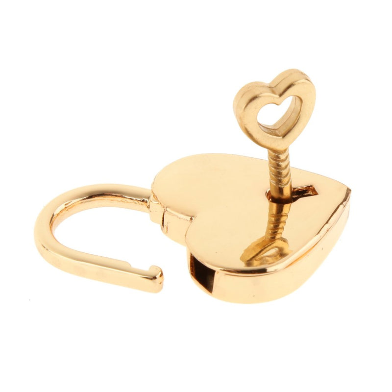 Warmtree Small Metal Heart Shaped Padlock Mini Lock with Key for Jewelry Box Storage Box Diary Book,Pack of 2,Gold - NewNest Australia