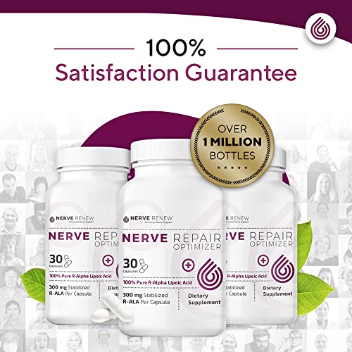 Nerve Renew Nerve Repair Optimizer - Dietary Supplement - 30 Capsules - 300 mg Stabilized R-Alpha Lipoic Acid per Capsule for Natural Nerve Discomfort Support - Fast Absorption - Safe and All Natural 30 Count (Pack of 1) - NewNest Australia